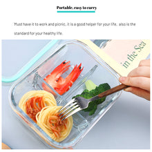 Load image into Gallery viewer, 1040ML ,3 Compartment Glass Meal Prep Containers Reusable,Food Containers with Lids