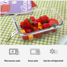 Load image into Gallery viewer, Wuadua 1040ML Blue Glass Meal Prep Containers Reusable,Food Containers with Lids