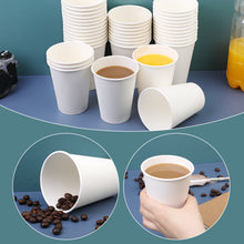Load image into Gallery viewer, Wuadua 12 Oz Disposable Paper Cups 200 Pack White Paper Hot Cup