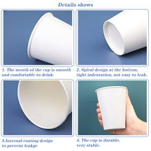 Load image into Gallery viewer, Wuadua 12 Oz Disposable Paper Cups 200 Pack White Paper Hot Cup