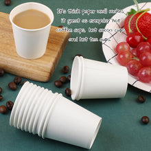 Load image into Gallery viewer, Wuadua 12 Oz Disposable Paper Cups 200 Pack White Paper Hot Cup
