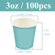 Load image into Gallery viewer, Wuadua 100 Pack Disposable 3 Oz Sky Blue Paper Cups