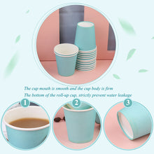 Load image into Gallery viewer, Wuadua 100 Pack Disposable 3 Oz Sky Blue Paper Cups