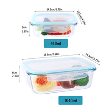 Load image into Gallery viewer, 410 ml + 1040 ml Glass Meal Prep Containers Reusable,Food Containers with Lids