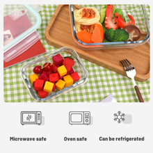 Load image into Gallery viewer, 410 ml + 1040 ml Glass Meal Prep Containers Reusable,Food Containers with Lids