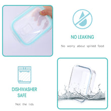 Load image into Gallery viewer, 410ML Blue Glass Meal Prep Containers Reusable, Food Containers with Lids