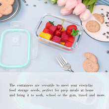 Load image into Gallery viewer, 410ML Blue Glass Meal Prep Containers Reusable, Food Containers with Lids