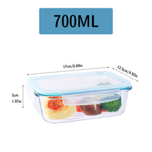 Load image into Gallery viewer, 700ML Wuadua Blue Glass Meal Prep Containers Reusable,Food Containers with Lids