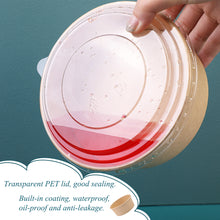 Load image into Gallery viewer, Wuadua 750ML 50 Pack Kraft Salad Bowls with Lids Disposable Soup Cups