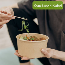 Load image into Gallery viewer, Wuadua 750ML 50 Pack Kraft Salad Bowls with Lids Disposable Soup Cups