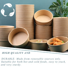 Load image into Gallery viewer, Wuadua 1100ML 70 Pack Paper Salad Bowls No Lids