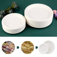 Load image into Gallery viewer, wuadua 7Inch/9Inch (50+50pcs) Disposable Sugarcane Paper Plates
