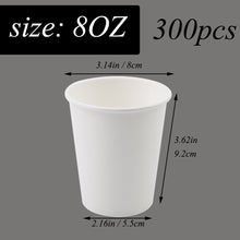 Load image into Gallery viewer, 8 Oz Disposable 300 Pack White Paper Hot Cup