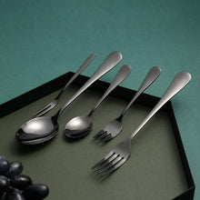Load image into Gallery viewer, 24Pcs Stainless Steel Flatware Set Color Black