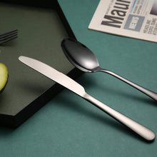 Load image into Gallery viewer, 24Pcs Stainless Steel Flatware Set Color Black