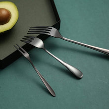 Load image into Gallery viewer, 24Pcs Stainless Steel Flatware Set Color Black