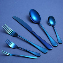 Load image into Gallery viewer, 24Pcs Stainless Steel Flatware Set Color Blue