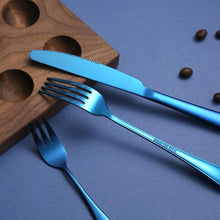 Load image into Gallery viewer, 24Pcs Stainless Steel Flatware Set Color Blue