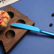 Load image into Gallery viewer, 24Pcs Stainless Steel Flatware Set Color Blue