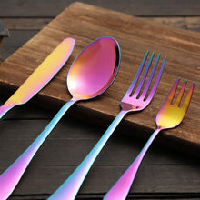 Load image into Gallery viewer, 24Pcs Stainless Steel Flatware Set Colorful