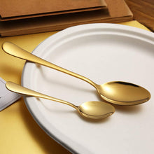 Load image into Gallery viewer, 24Pcs Stainless Steel Flatware Set Color Golden