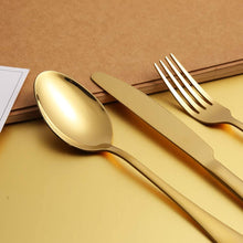 Load image into Gallery viewer, 24Pcs Stainless Steel Flatware Set Color Golden
