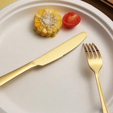 Load image into Gallery viewer, 24Pcs Stainless Steel Flatware Set Color Golden