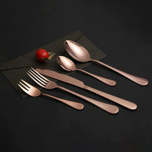 Load image into Gallery viewer, 24Pcs Stainless Steel Flatware Set Color Rose Gold