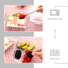 Load image into Gallery viewer, wuadua 1040ML + 1040ML 3 Compartment Glass Containers with Lids Airtight Lunch Containers (2 Pack)