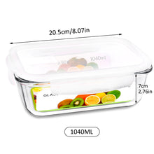 Load image into Gallery viewer, wuadua 1040ML Glass Containers with Lids Airtight Lunch Containers, Glass Meal Prep Containers
