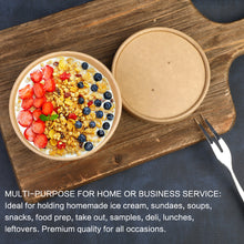 Load image into Gallery viewer, Wuadua 50 Pack Disposable Soup Cups Paper Food Cups, 12oz Kraft Brown Disposable Soup Cups with Lids