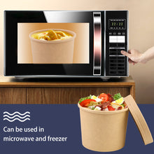 Load image into Gallery viewer, Wuadua 50 Pack Disposable Soup Cups Paper Food Cups, 12oz Kraft Brown Disposable Soup Cups with Lids