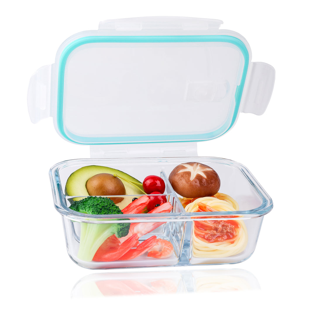 410 ml + 1040 ml Glass Meal Prep Containers Reusable wholesale