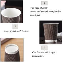 Load image into Gallery viewer, Wuadua 40 Pack Ripple Wall Paper Cups 12 oz Paper Coffee Cups with Lid
