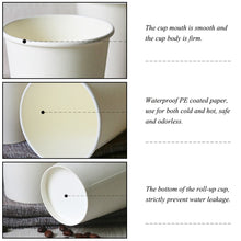Load image into Gallery viewer, White 12 Oz Wuadua Paper Cups 150 Pack Disposable Paper Coffee Cups
