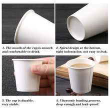 Load image into Gallery viewer, Wuadua 3 Oz Disposable Paper Coffee Cups 300 Pack White Paper Hot Cups
