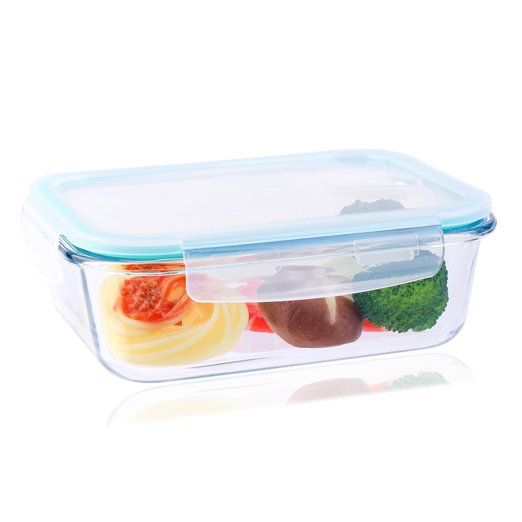 700ML Wuadua Blue Glass Meal Prep Containers Reusable,Food Containers with Lids