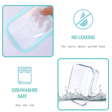Load image into Gallery viewer, 700ML Wuadua Blue Glass Meal Prep Containers Reusable,Food Containers with Lids
