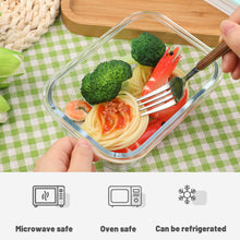 Load image into Gallery viewer, 700ML Wuadua Blue Glass Meal Prep Containers Reusable,Food Containers with Lids
