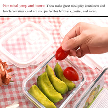 Load image into Gallery viewer, wuadua 2 Pack (410ML+1040ML) Glass Containers with Lids Airtight Lunch Containers
