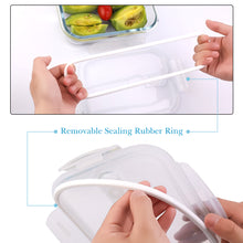 Load image into Gallery viewer, wuadua 2 Pack (410ML+1040ML) Glass Containers with Lids Airtight Lunch Containers
