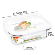 Load image into Gallery viewer, wuadua 700ML Glass Containers with Lids Airtight Lunch Containers
